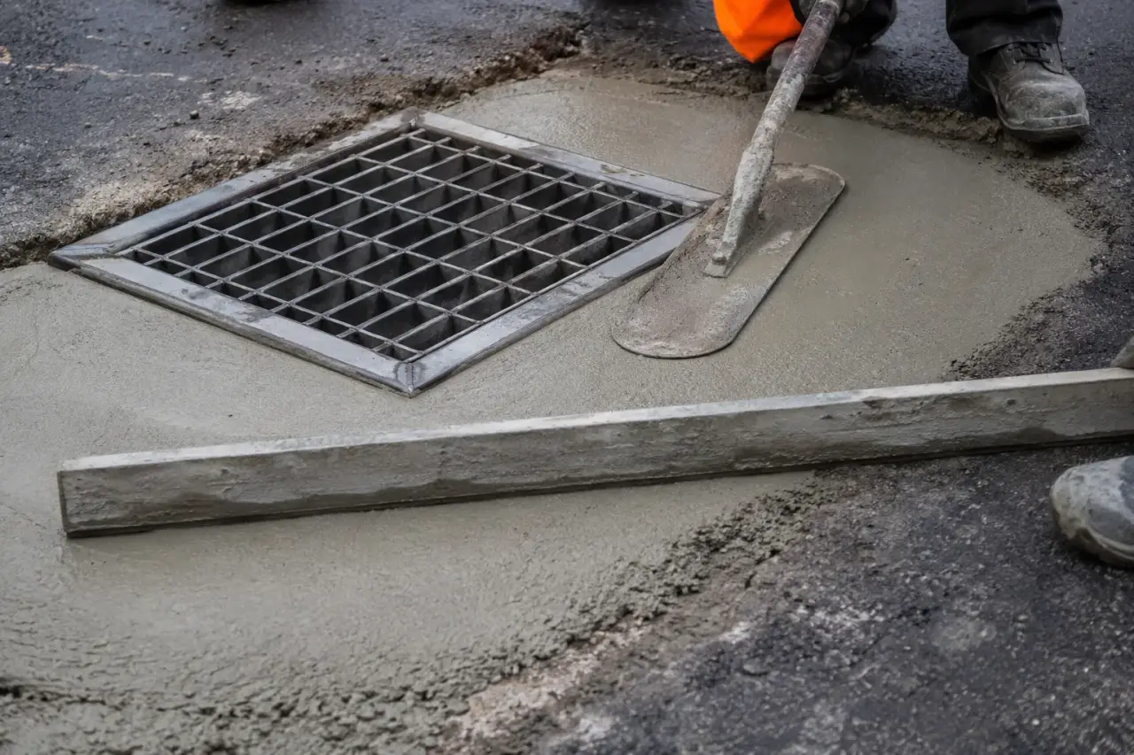 Completed Asphalt Repair Around Drains and Grates installation in Markham by The Grate Guys