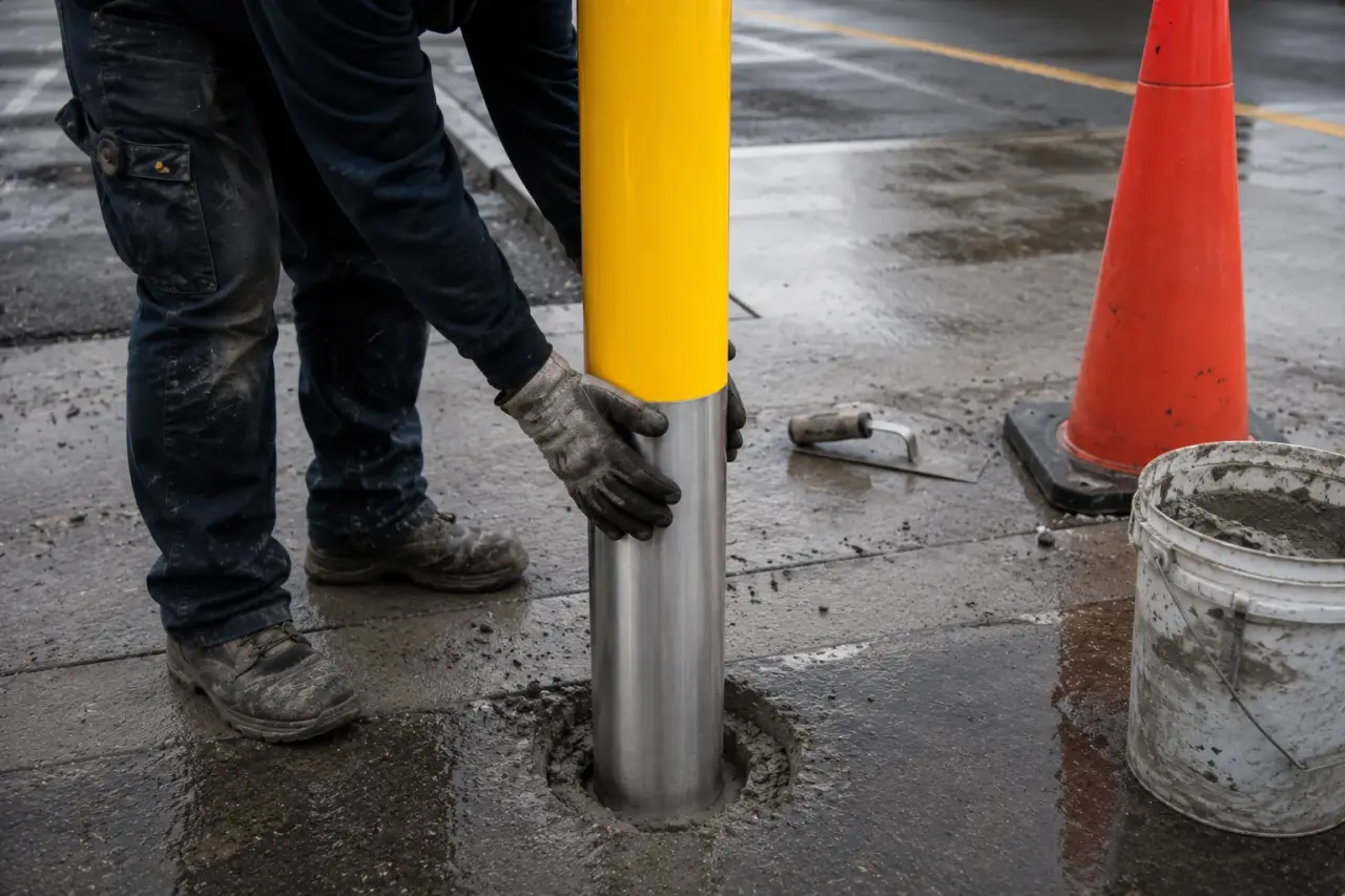 Completed Bollards installation in Bradford by The Grate Guys