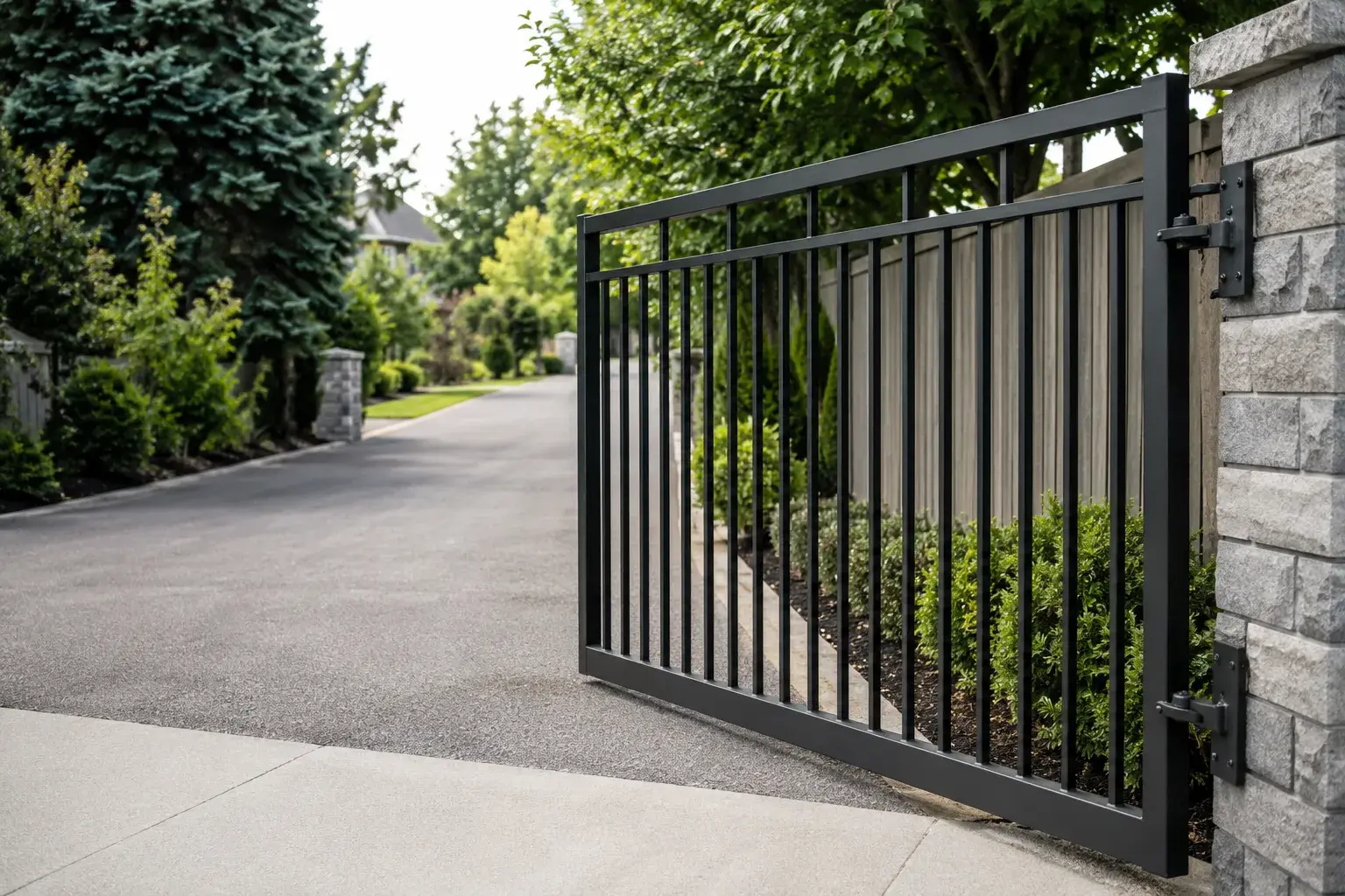 Driveway Gates in Pickering, Ontario, fabricated and installed by The Grate Guys