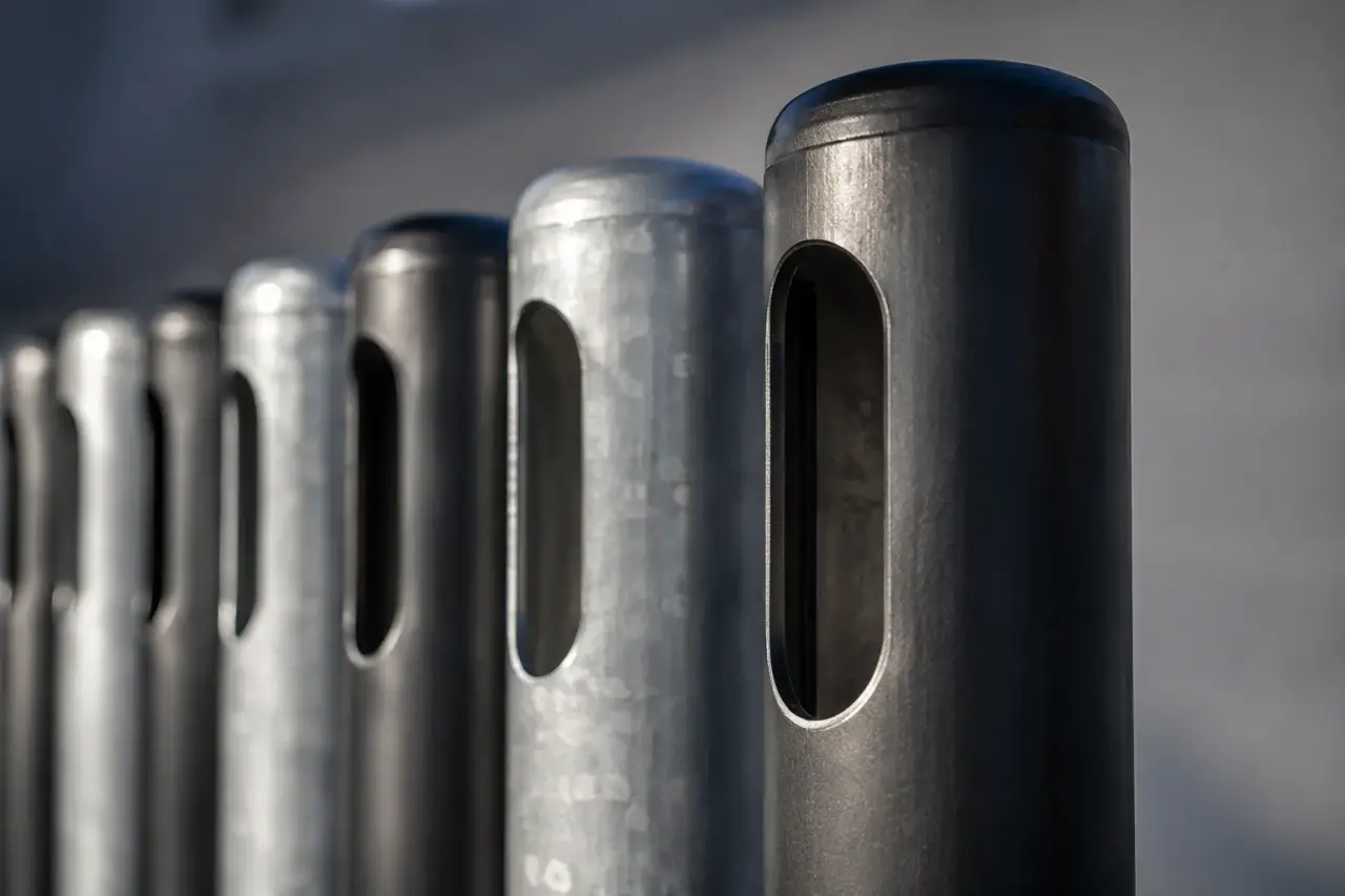 EV Charger Bollards being fabricated and installed by The Grate Guys
