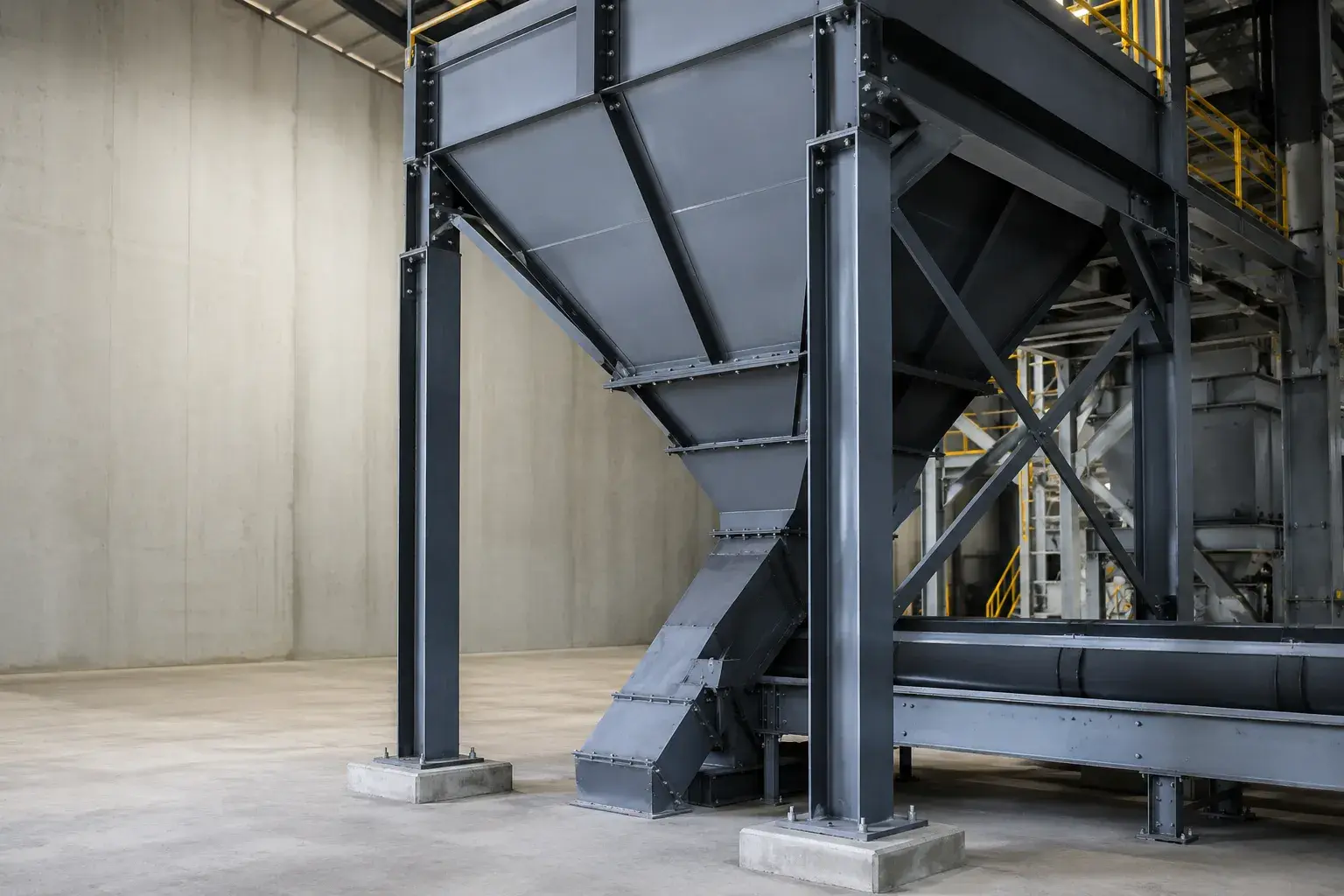 Hoppers and Chutes, fabricated and installed by The Grate Guys