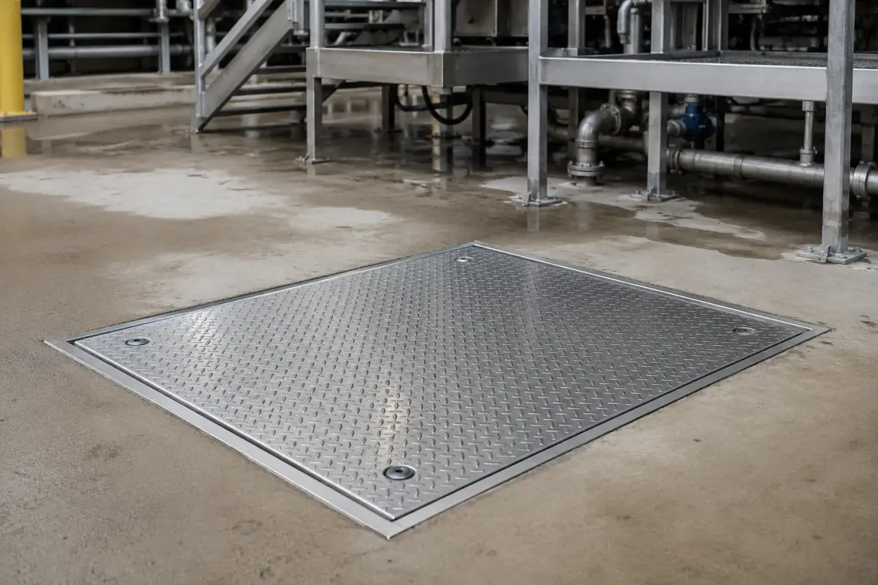 Hygienic Access Covers in Georgetown being fabricated and installed by The Grate Guys