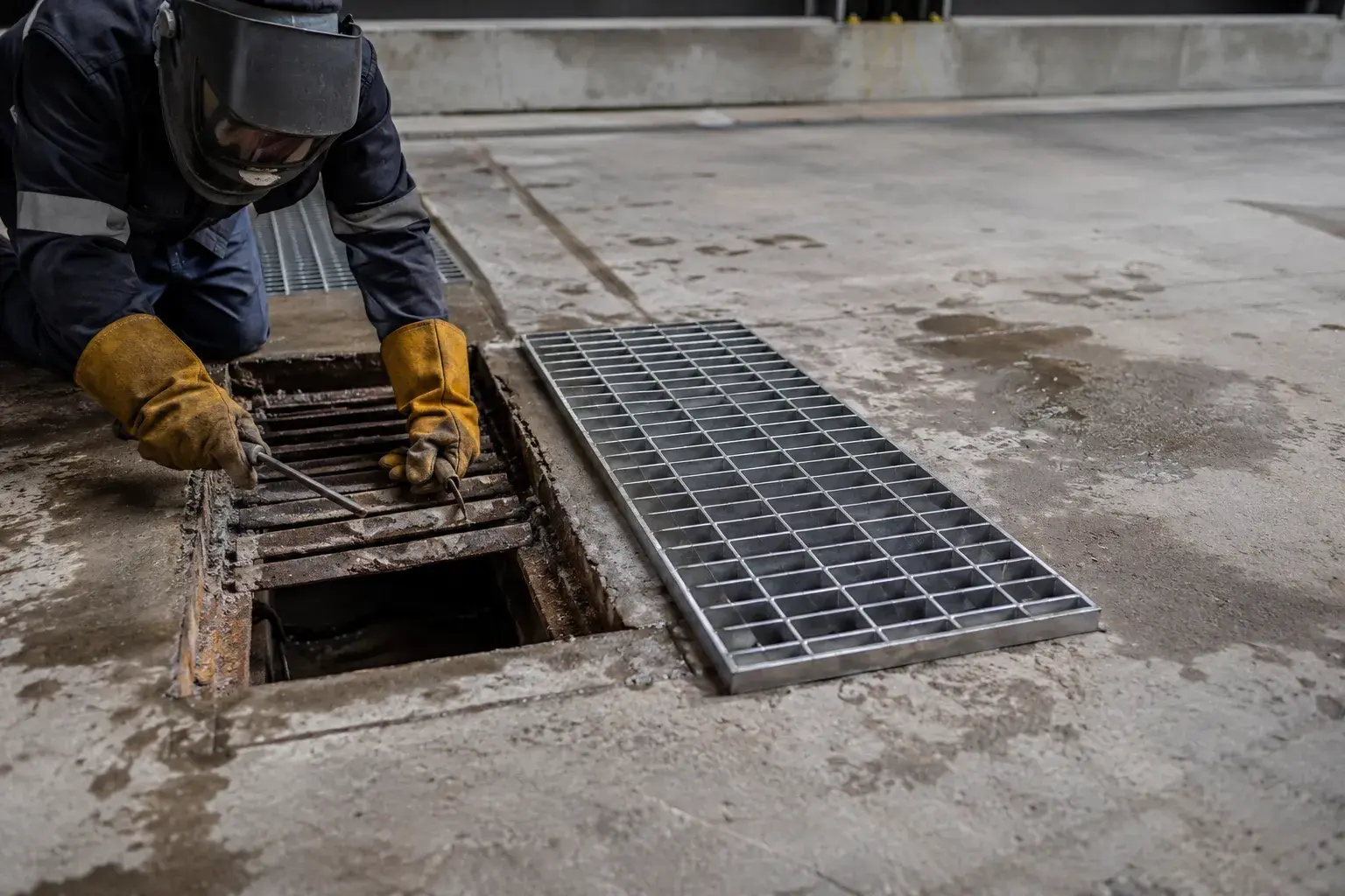 Loading Dock Drainage Repair, fabricated and installed by The Grate Guys