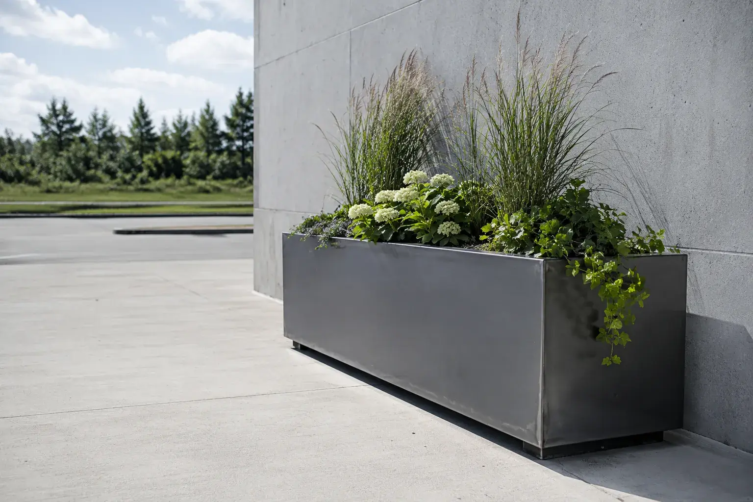 Metal Planters in Pickering, Ontario, fabricated and installed by The Grate Guys