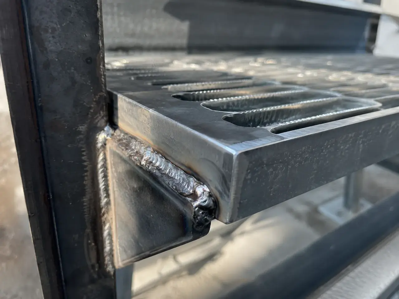 Metal Stair Treads being fabricated and installed by The Grate Guys
