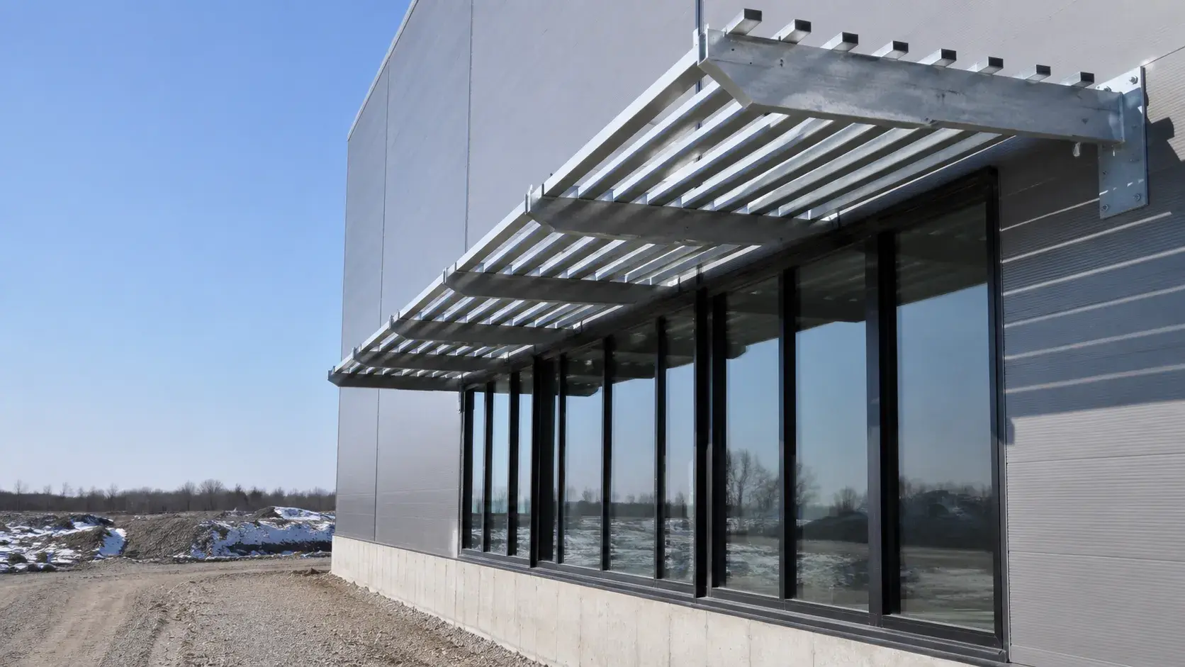 Metal Sunshades in Georgetown, Ontario, fabricated and installed by The Grate Guys