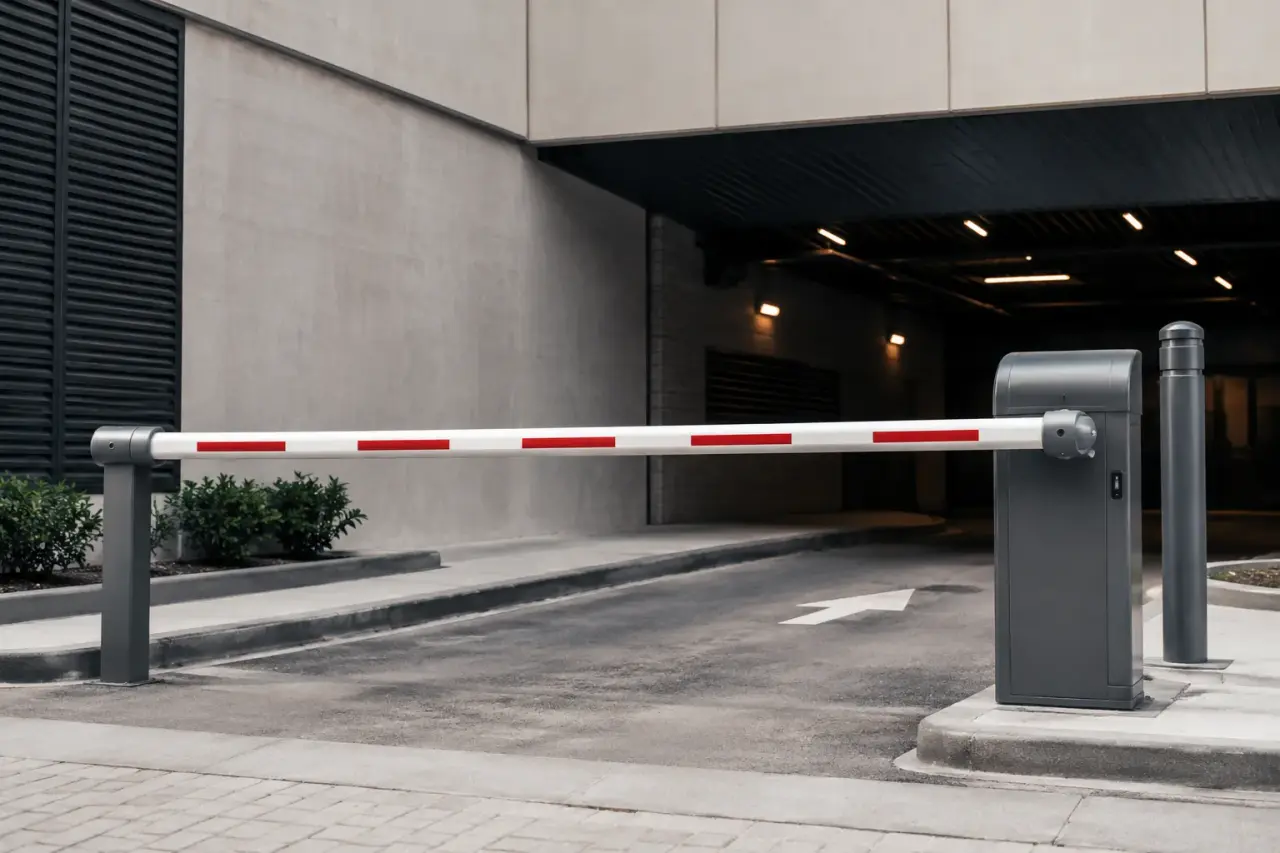 Completed Parking Barrier Arms installation by The Grate Guys