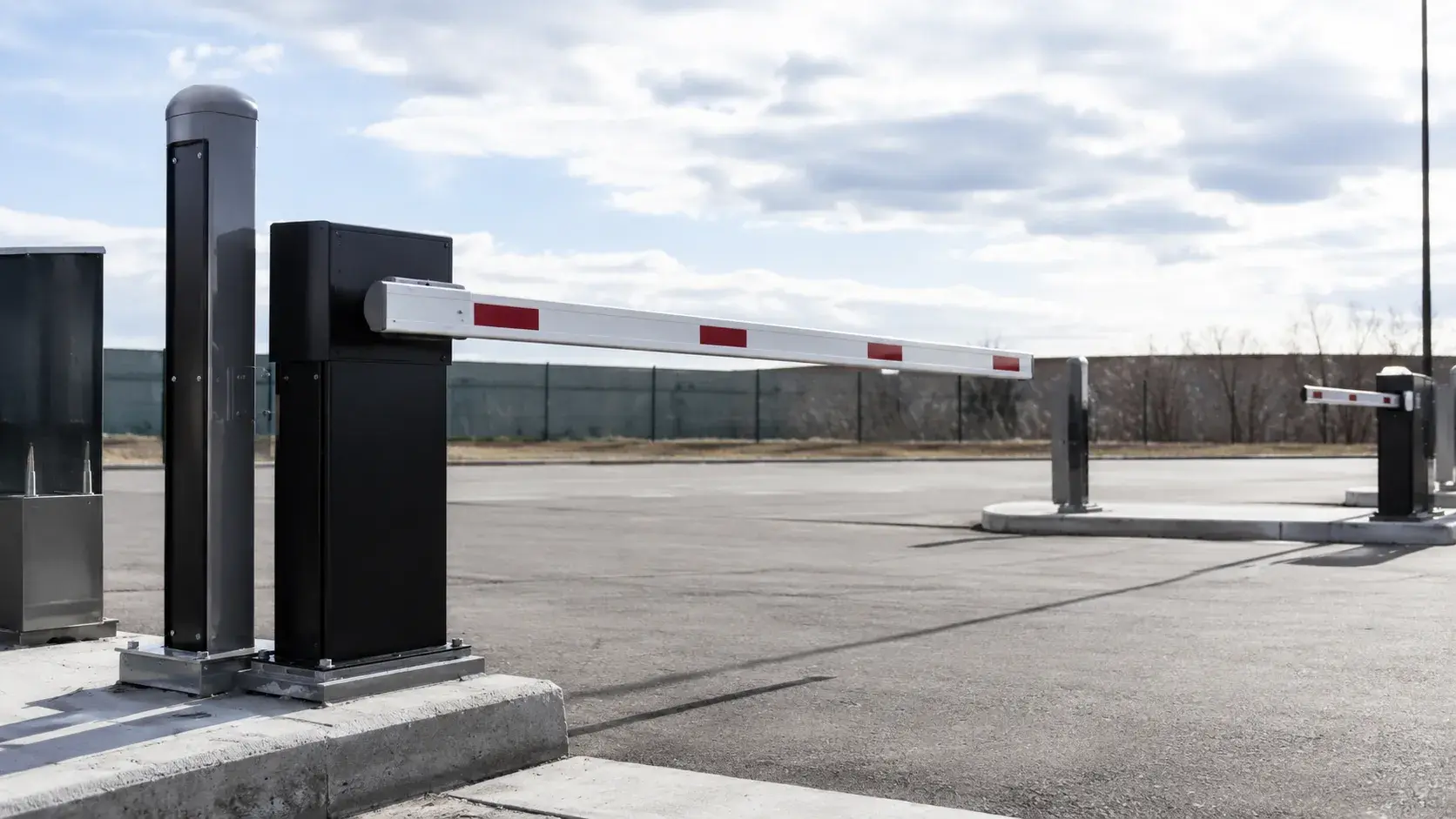 Parking Barrier Arms, fabricated and installed by The Grate Guys