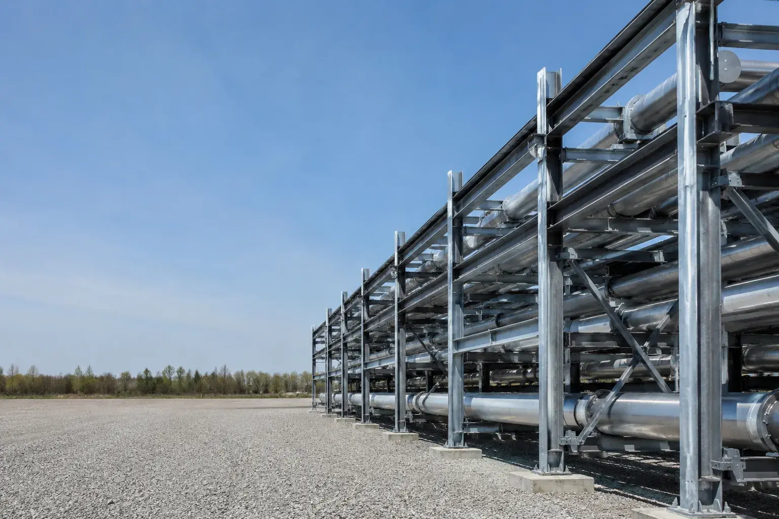 Pipe Racks in Aurora, Ontario, fabricated and installed by The Grate Guys