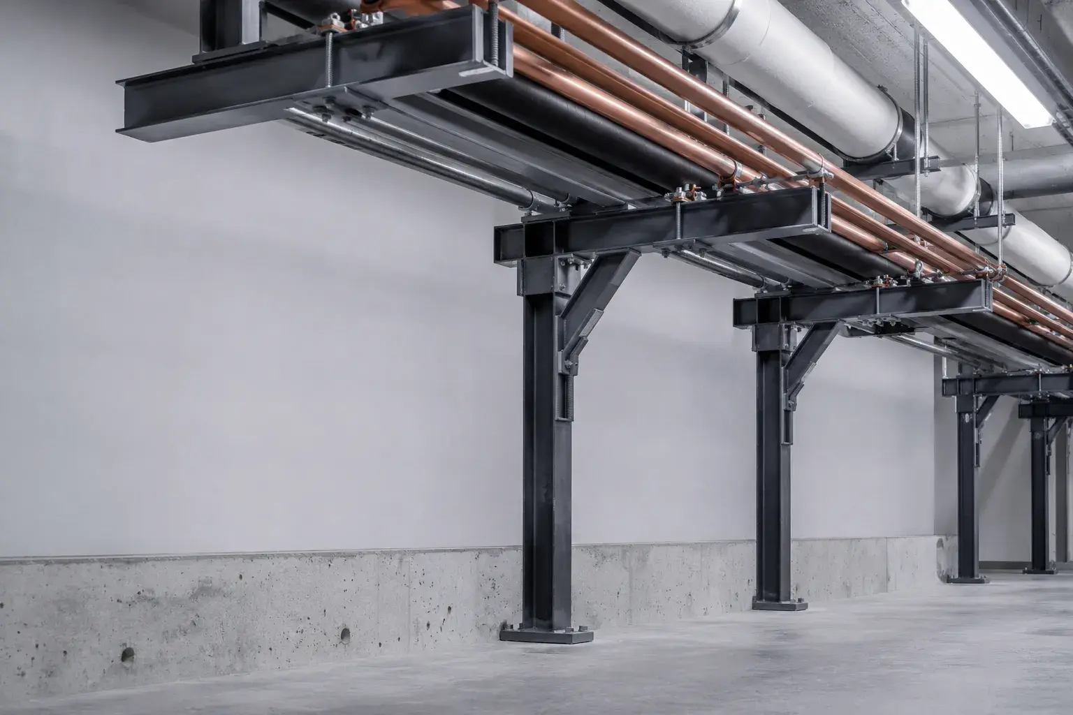 Pipe Supports and Hangers in Caledon, Ontario, fabricated and installed by The Grate Guys
