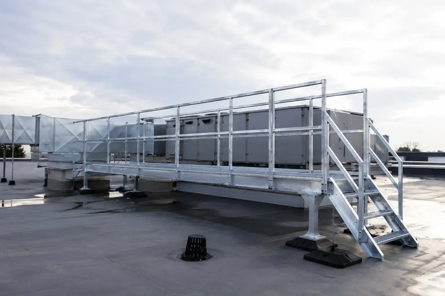 Rooftop Access Platforms in Pickering, Ontario, fabricated and installed by The Grate Guys