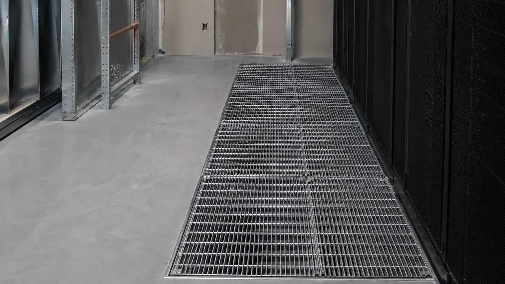 Server Room Floor Grates in Pickering, Ontario, fabricated and installed by The Grate Guys
