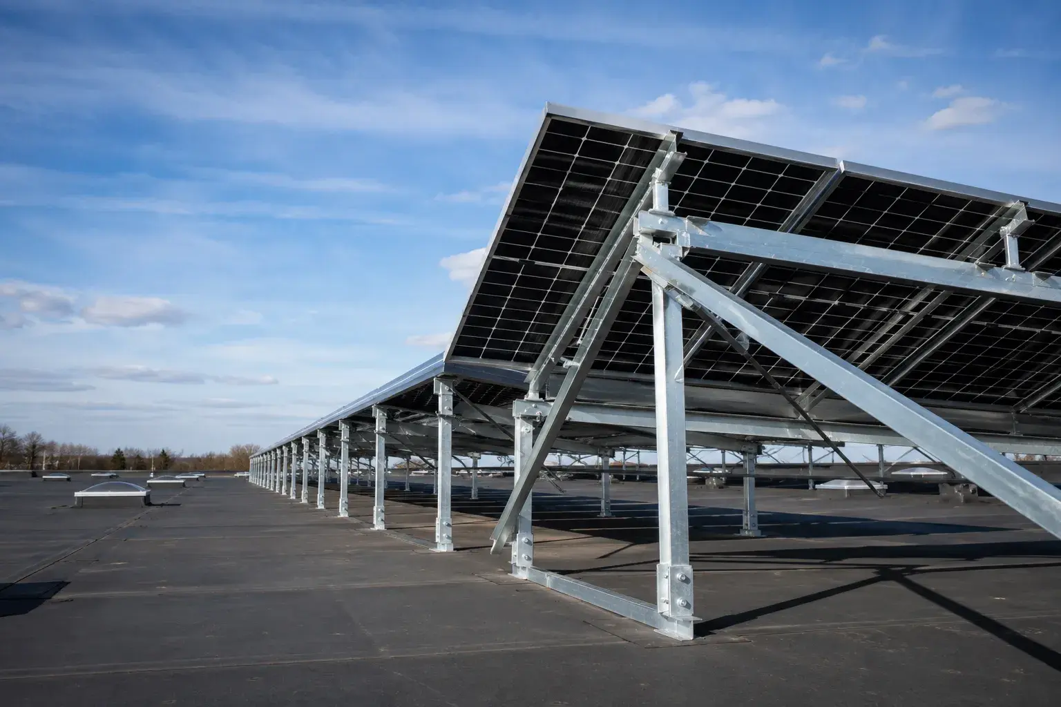 Solar Mounting Structures in Aurora, Ontario, fabricated and installed by The Grate Guys