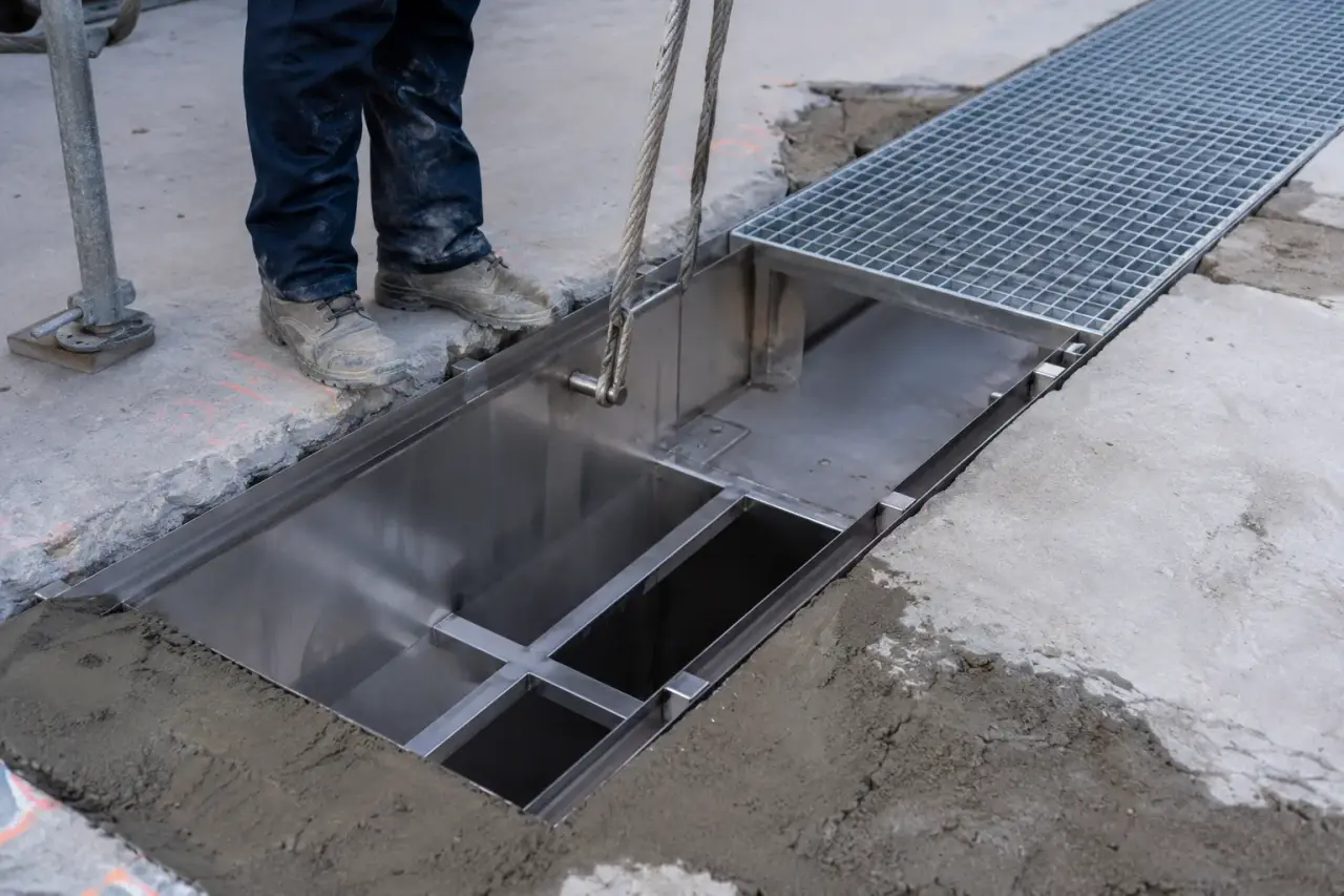 Completed Trench Drain Installation in Bradford by The Grate Guys